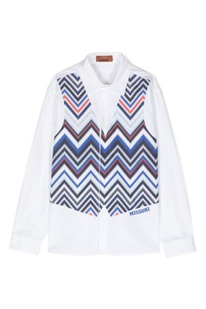 camicia in cotone bianco MISSONI KIDS | MU5P90P0013100MC